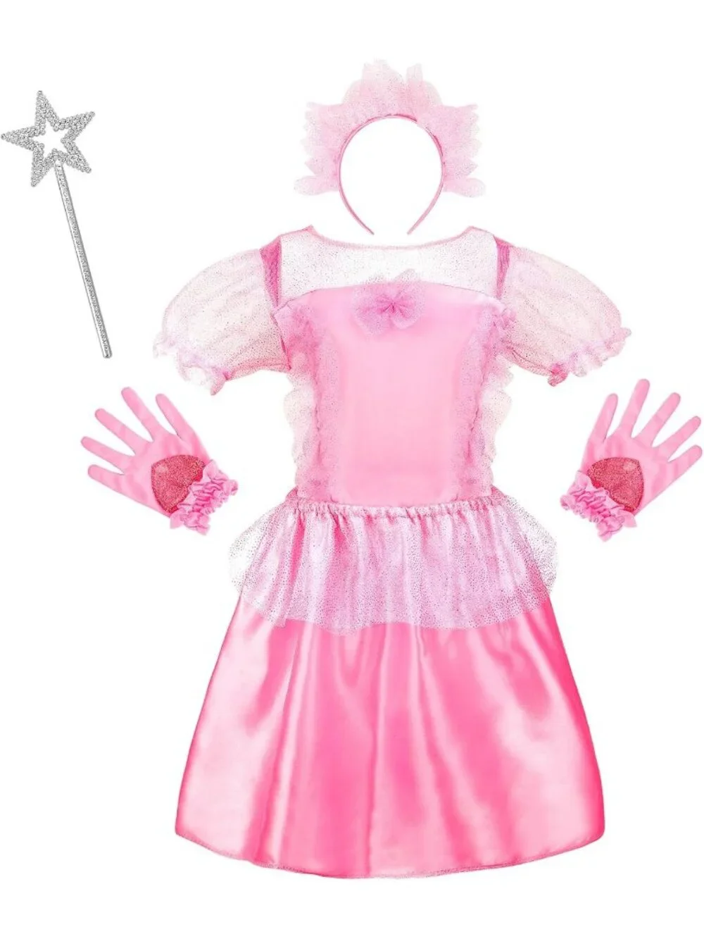Princess Dress Up Costume Set for Toddler Girls Role Play Toys Gift - Pink